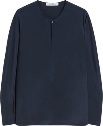 Max Mara Long Sleeve Top - Dames - Longsleeves - Blauw - S - Tops