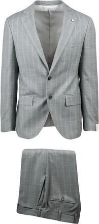 L.B.M. 1911 L.b.m. 1911, Kostuums, Heren, Grijs, L, Wol, Giacca Stondata Suit