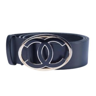 Chanel Pre-owned Interlocking CC Belt - female - Chanel Vintage - Vintage Belts - Black - ONE SIZE - Pre-owned
