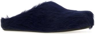 Marni Mens Fussbett Slipper Navy Calf Hair