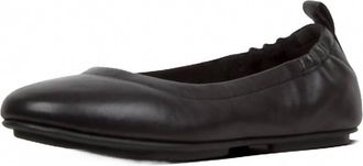 FitFlop Womens Allegro Soft Leather Ballet Flats In Black