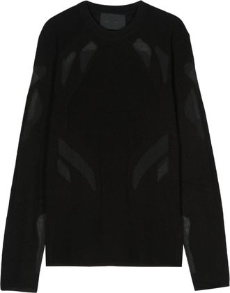 Heliot Emil semi-sheer panels jumper - men - Merino/Acrylic/Elastane/Polyester/Nylon - S - Black