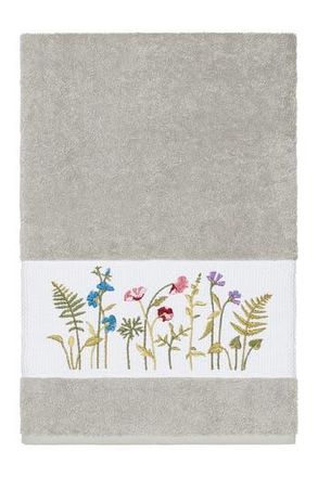 Linum Home Textiles Serenity Embellished Bath Towel - Light Grey at Nordstrom Rack