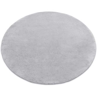 RugsX Alfombra De Lavado Moderna Teddy Circulo Shaggy, Felpa, Muy Gruesa Antideslizante Gris Grey Circulo 100 Cm