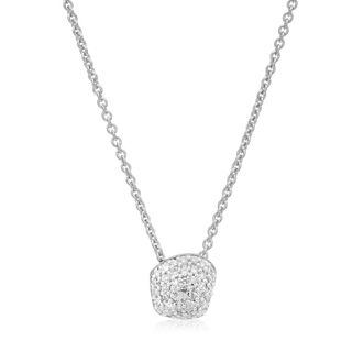Monica Vinader Sterling Silver Nura Mini Nugget Necklace Diamond