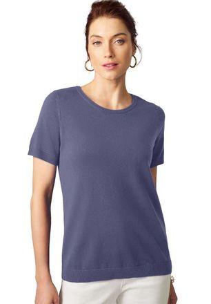 Jessica London Fine Gauge Crewneck Knit Shell in Deep Dusk at Nordstrom, Size 16