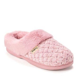 Dearfoams Claire Cable Knit Chenille Clog Slipper in Pink at Nordstrom, Size X-Large