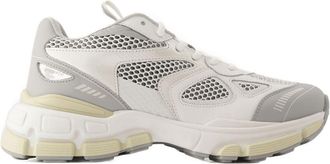 Axel Arigato Womens Marathon Neo Runner Sneaker Beige Leather