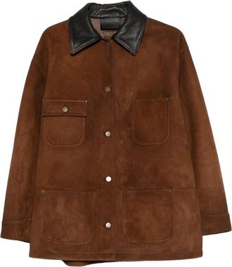 Prada Logo-detail Suede Jacket