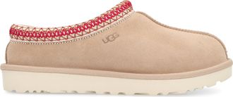 UGG Womens Smooth Suede Slippers With Sheepskin Lining Beige Ovine Leather Flat Shoes