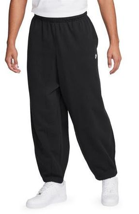 Nike Club Fleece Oversize Pants in Black/Black/White at Nordstrom Rack, Size Xx-Large