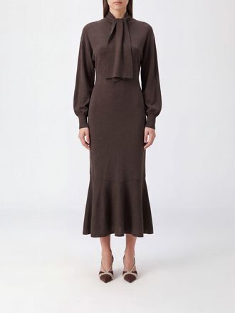 Jacquemus Abito midi in maglia in misto seta con collo a fusciacca