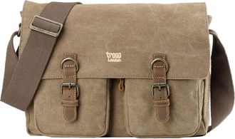 Troop London TRP0210 Classic Canvas Messenger Bag Brown