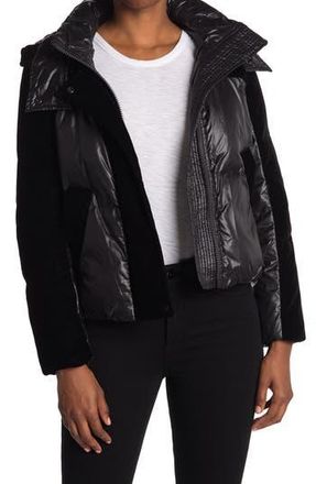 Andrew Marc Hooded Quilted Down Puffer Jacket in Black at Nordstrom Rack, Size X-Large