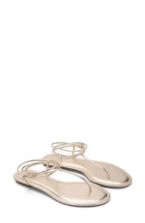 Mango Ankle Strap Sandal in Gold at Nordstrom, Size 6.5Us