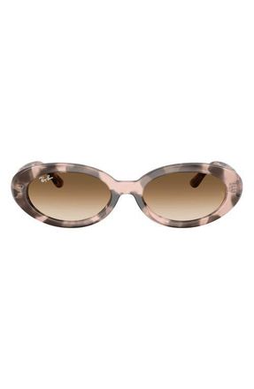 Ray-Ban 54mm Gradient Oval Sunglasses in Opal Pink Havana /Clear Brown at Nordstrom