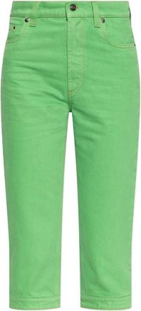 Versace Capri Jeans - Dames - Cropped Jeans - Groen - W27 - Katoen - Jeans
