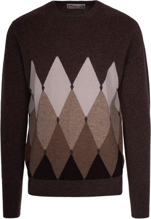 Ballantyne Brown Argyle Pattern Sweater