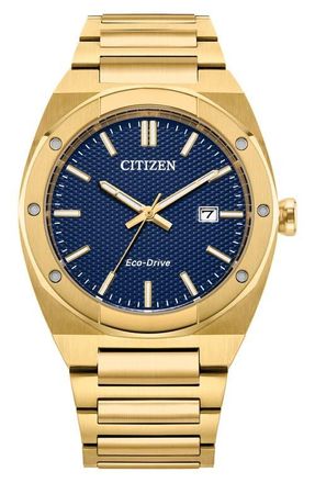 Citizen Sport Luxury Integrated Bracelet Watch, 40mm in Blue/Gold-Tone at Nordstrom