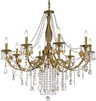 Kolarz Kolarz Pisani Crystal Candelabros De Cristal Con Varios Brazos, 8 Luces, Lat&oacute;n Antiguo
