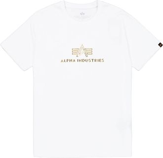Alpha Industries T-Shirt ALPHA INDUSTRIES Basic Mid Logo TPU T-Shirt, Herren, Gr. XXL, gold (wei&szlig;, gold), Obermaterial: 100% Baumwolle, Shirts T-Shirt