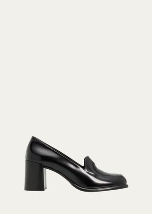 Prada 65mm Mocassini Leather Loafer Pumps