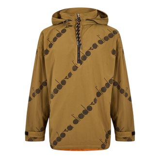 Diadora Anorak voor heren met logo over het hele oppervlak (Olijfgroen)