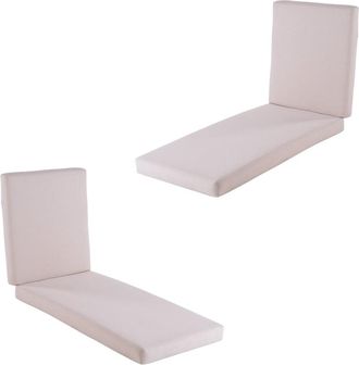 ED&Egrave;N JARD&Iacute; Pack de 2 cojines para tumbona olefin crudo 190x60x10 cm