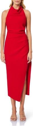 Elliatt Paxton Halter Cowl Neck Sheath Midi Dress in Red at Nordstrom Rack, Size Xx-Large