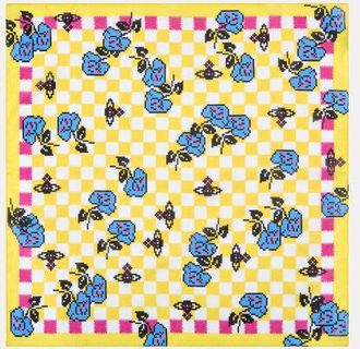 Vivienne Westwood Pixel Rose Handkerchief Pixel Rose Yellow-blue-rose Unisex