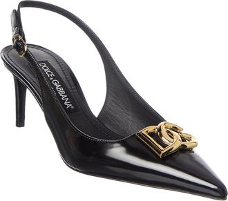 Dolce & Gabbana Dg Logo Patent Slingback Pump