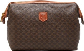 Celine Brown Pvc Leather Clutch Bag (Pre-Owned)
