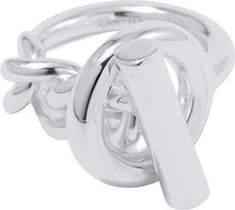 Herm&egrave;s Silver Silver 925 Band Ring (Pre-Owned)