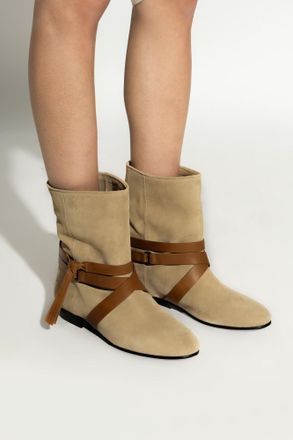 Isabel Marant Suede Ankle Boots Rejen, Womens, Beige