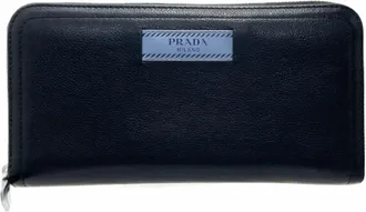 Prada Astrale Black Nero Leather Long Wallet (Bi-Fold) (Pre-Owned)