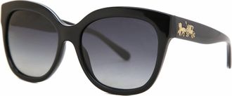 Coach Womens Hc8264 Sunglasses In Black With Grey Gradient