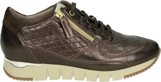 DL Sport Sportieve Lage Damesschoenen Brons - Dames - Sneakers - Bruin - 41 EU - Leer - Schoenen