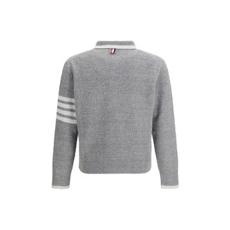 Thom Browne Mens Gray Linen Dress Shirt