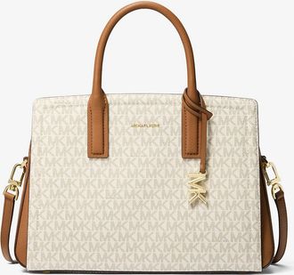 Michael Kors Laila Medium Signature Logo Satchel