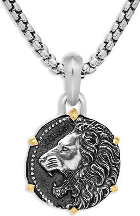 David Yurman Pendente Leo in oro giallo 18kt e argento sterling (33mm)