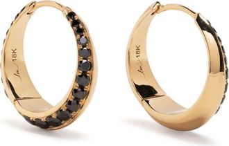 Lizzie Mandler 18K Yellow Gold Large Othello Crescent Hoop Earrings - Mens - Crystal/Metal