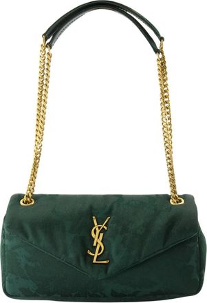 Saint Laurent Shoulder Bags, female, Green, Size: ONE SIZE Baroque Floral Jacquard Small Bag