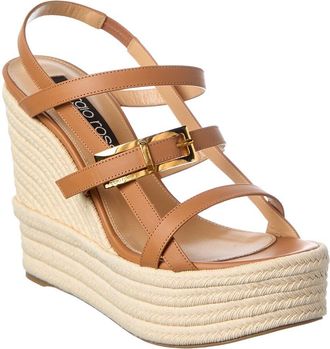 Sergio Rossi Nora 75 Leather Wedge Sandal