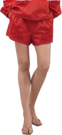 Mango Embroidered Lace Trim Shorts at Nordstrom, Size 2