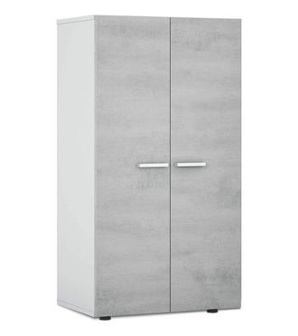 Home Heavenly Home Heavenly - Zapatero 2 Puertas 6 Estantes Stark. Mueble Auxiliar Con Baldas Extra&iacute;bles. 103x55x36 Cm. Color: Gris Cemento Y Blanco