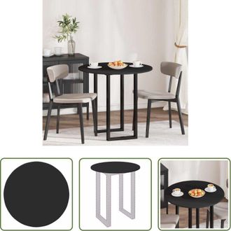 vidaXL Tavolo rotondo - Piano del tavolo Nero 80 x 80 x 1,5 cm Legno multistrato