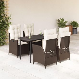 vidaXL Vidaxl Set Da Pranzo Da Giardino 5pz Con Cuscini In Polyrattan