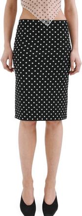 Mango Dot Midi Skirt in Black at Nordstrom, Size Medium