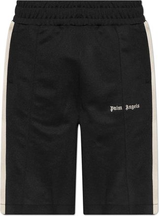 Palm Angels Shorts met geborduurd logo - Heren - Korte Broeken - Zwart - M - Polyester - Korte Broeken