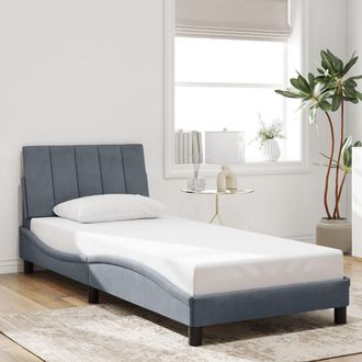 vidaXL Vidaxl - Estructura De Cama Sin Colch&oacute;n Terciopelo Gris Oscuro 80x200 Cm